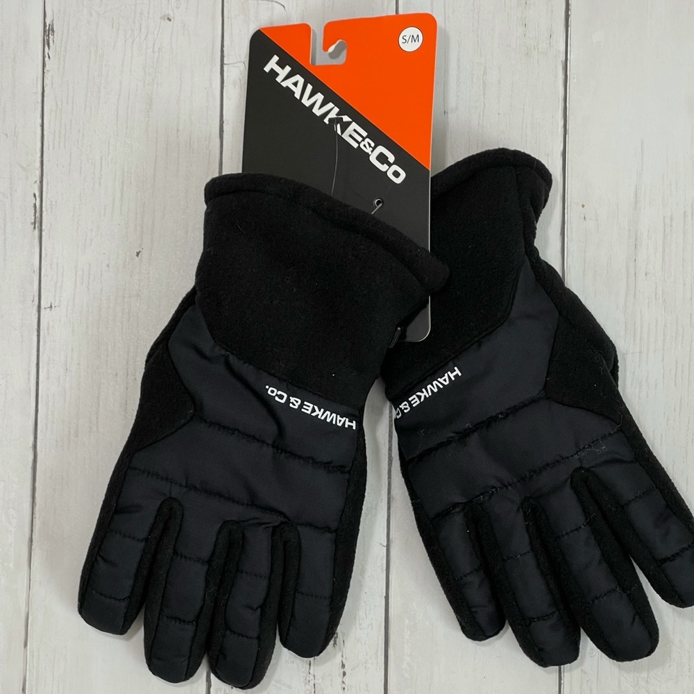 Hawke & Co Men’s Black Puffer Winter Gloves